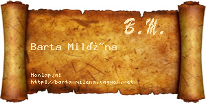 Barta Miléna névjegykártya