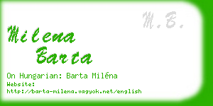 milena barta business card